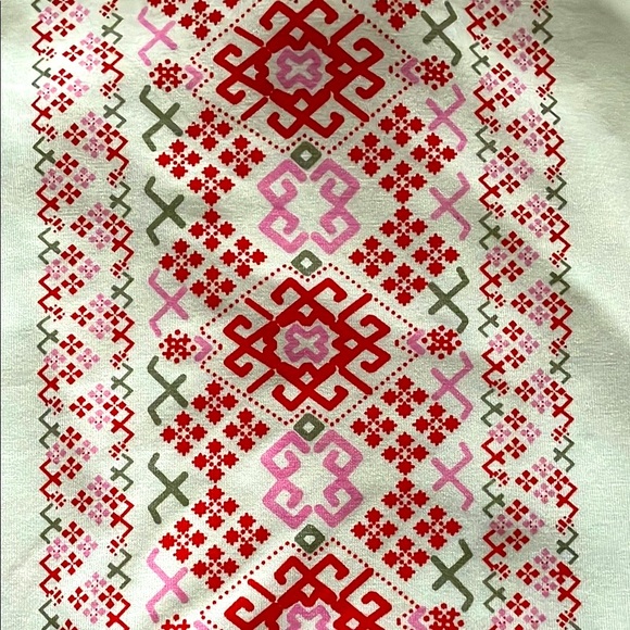 LASCANA,  White and Red Embroidered look. (Stamps) fresh blouse. - Picture 8 of 9